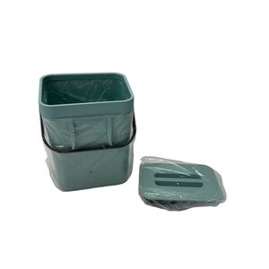 Small Trash Can with Lid Blue Trash Can Plastic Waste Basket